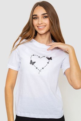 Жіноча футболка з принтом, колір білий, 241R125 241R125 фото